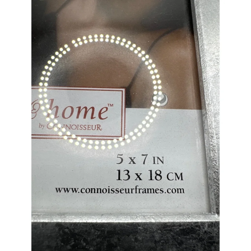 Heart Home by Connoisseur Silver Leaf 5x7 Picture Frame 1862H5D Modern Classic